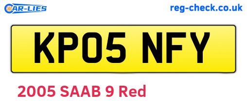 KP05NFY are the vehicle registration plates.