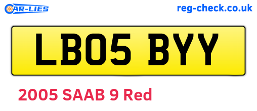LB05BYY are the vehicle registration plates.