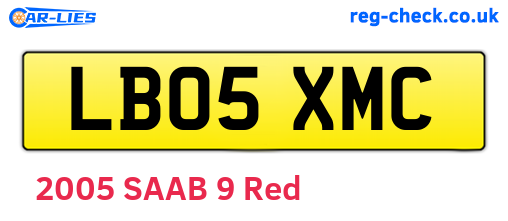 LB05XMC are the vehicle registration plates.