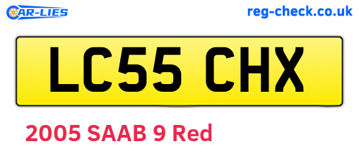 LC55CHX are the vehicle registration plates.