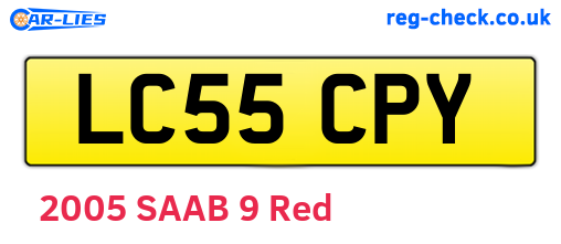 LC55CPY are the vehicle registration plates.