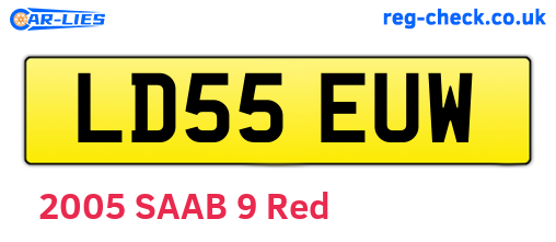 LD55EUW are the vehicle registration plates.