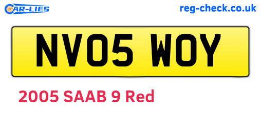 NV05WOY are the vehicle registration plates.