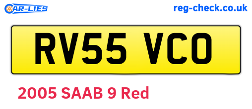 RV55VCO are the vehicle registration plates.