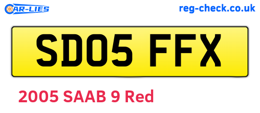 SD05FFX are the vehicle registration plates.