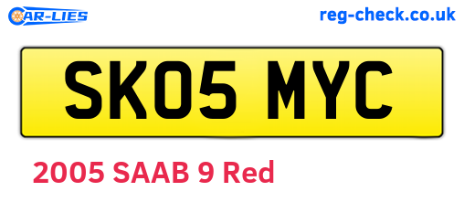 SK05MYC are the vehicle registration plates.