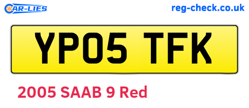 YP05TFK are the vehicle registration plates.