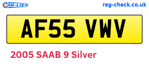 AF55VWV are the vehicle registration plates.
