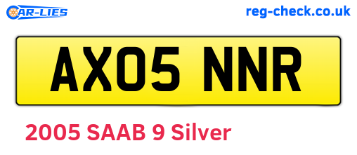 AX05NNR are the vehicle registration plates.