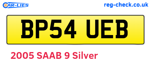 BP54UEB are the vehicle registration plates.