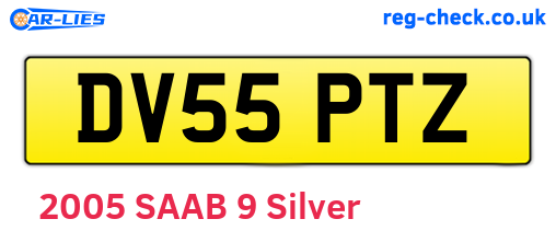 DV55PTZ are the vehicle registration plates.
