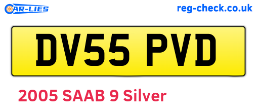 DV55PVD are the vehicle registration plates.