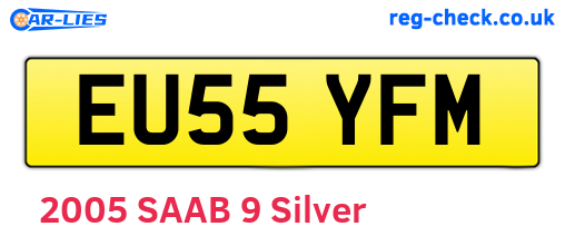 EU55YFM are the vehicle registration plates.