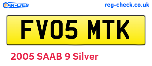 FV05MTK are the vehicle registration plates.