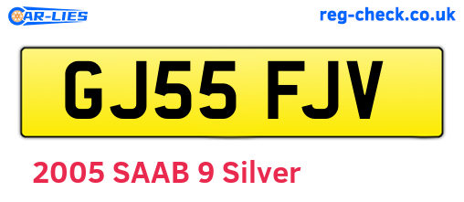 GJ55FJV are the vehicle registration plates.