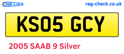 KS05GCY are the vehicle registration plates.