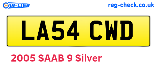 LA54CWD are the vehicle registration plates.
