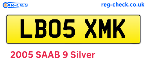LB05XMK are the vehicle registration plates.