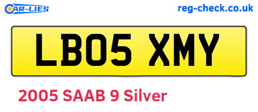 LB05XMY are the vehicle registration plates.