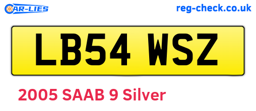 LB54WSZ are the vehicle registration plates.