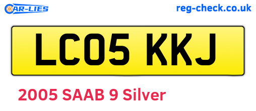LC05KKJ are the vehicle registration plates.