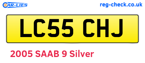 LC55CHJ are the vehicle registration plates.