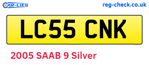 LC55CNK are the vehicle registration plates.