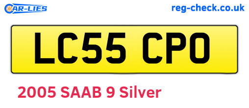 LC55CPO are the vehicle registration plates.