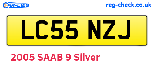 LC55NZJ are the vehicle registration plates.