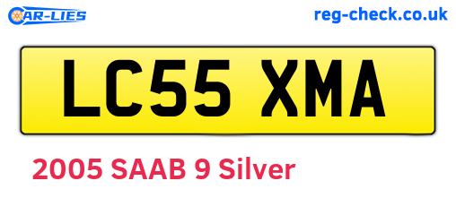 LC55XMA are the vehicle registration plates.