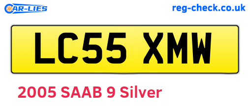 LC55XMW are the vehicle registration plates.