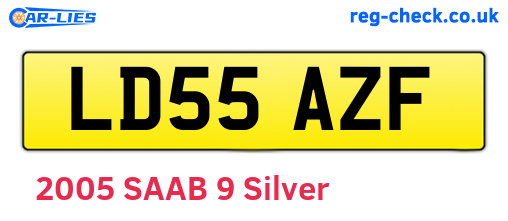 LD55AZF are the vehicle registration plates.