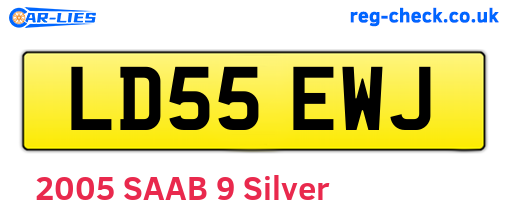 LD55EWJ are the vehicle registration plates.