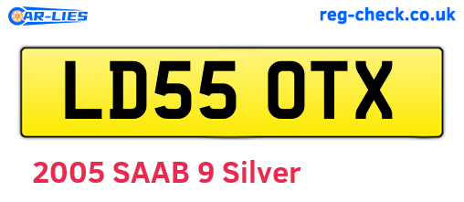 LD55OTX are the vehicle registration plates.