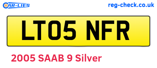 LT05NFR are the vehicle registration plates.