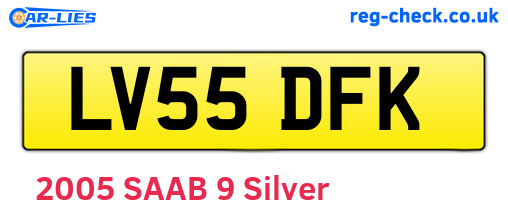LV55DFK are the vehicle registration plates.