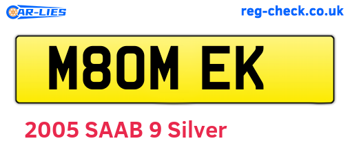 M80MEK are the vehicle registration plates.