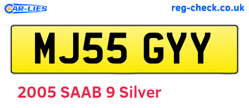 MJ55GYY are the vehicle registration plates.