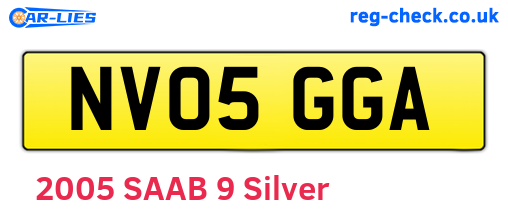 NV05GGA are the vehicle registration plates.