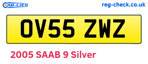 OV55ZWZ are the vehicle registration plates.