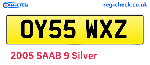 OY55WXZ are the vehicle registration plates.