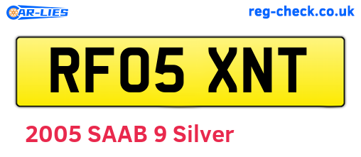 RF05XNT are the vehicle registration plates.