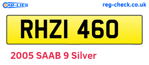 RHZ1460 are the vehicle registration plates.