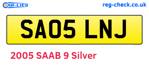 SA05LNJ are the vehicle registration plates.