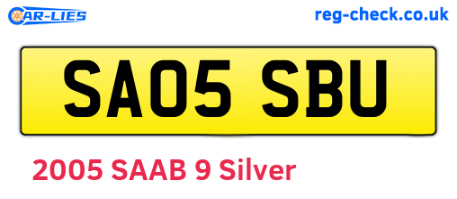 SA05SBU are the vehicle registration plates.