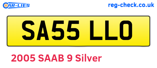 SA55LLO are the vehicle registration plates.