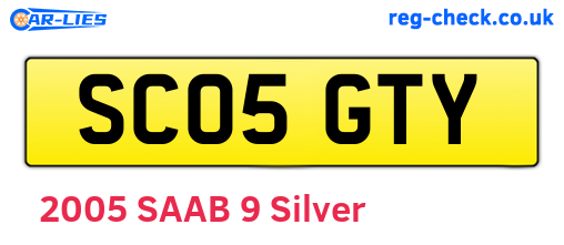SC05GTY are the vehicle registration plates.