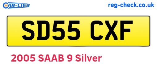 SD55CXF are the vehicle registration plates.