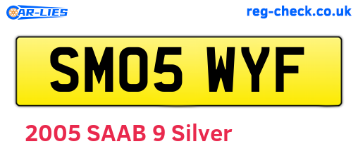 SM05WYF are the vehicle registration plates.