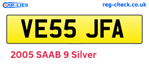 VE55JFA are the vehicle registration plates.